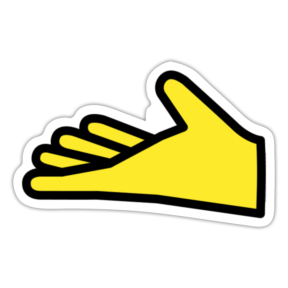Palm Up Hand Moji Sticker - Emoji.Express - white matte