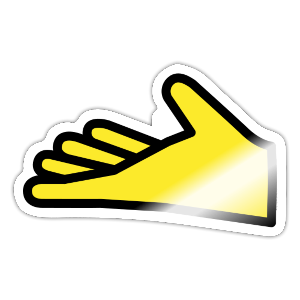 Palm Up Hand Moji Sticker - Emoji.Express - white glossy
