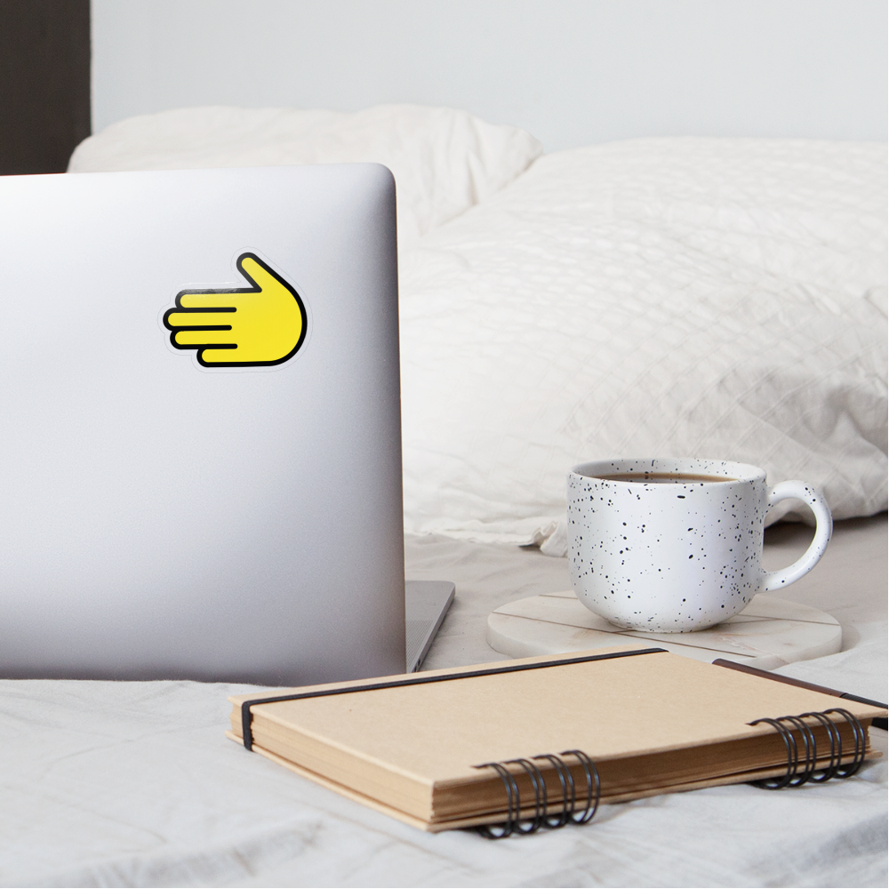 Leftwards Hand Moji Sticker - Emoji.Express - transparent glossy