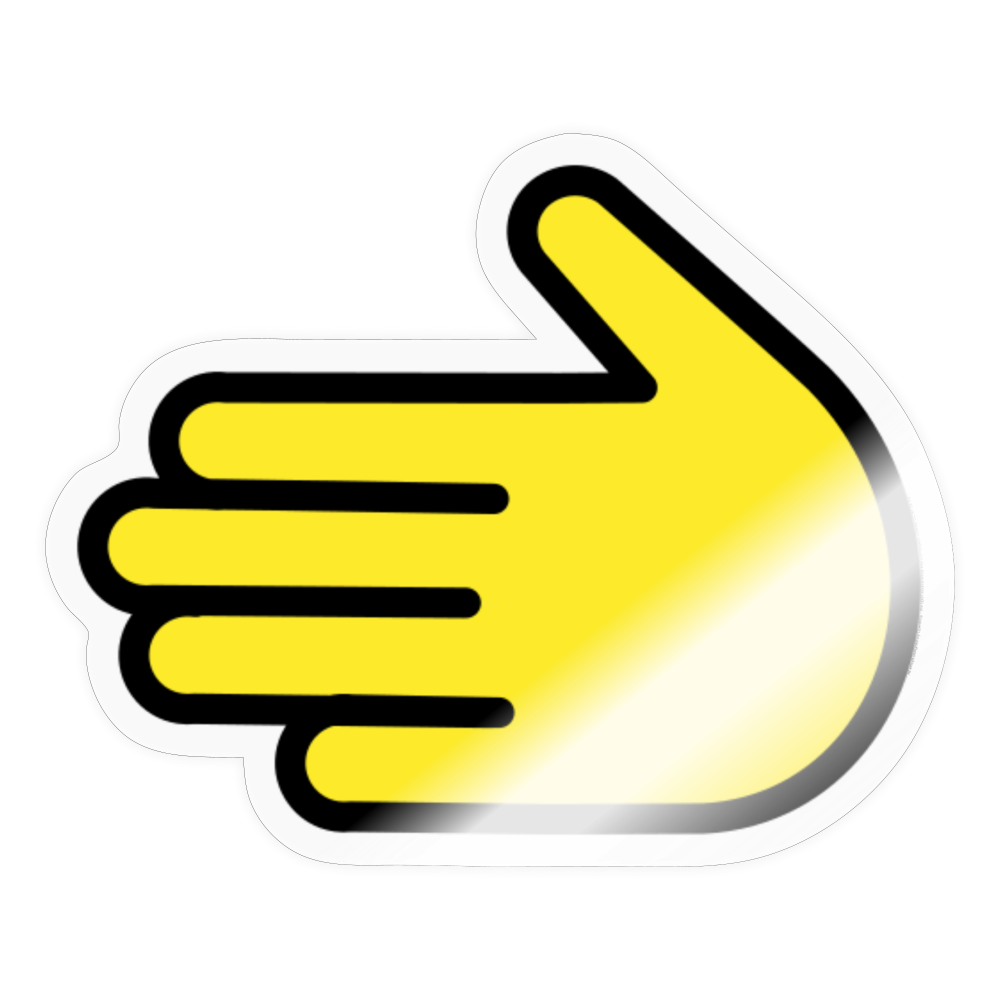 Leftwards Hand Moji Sticker - Emoji.Express - transparent glossy
