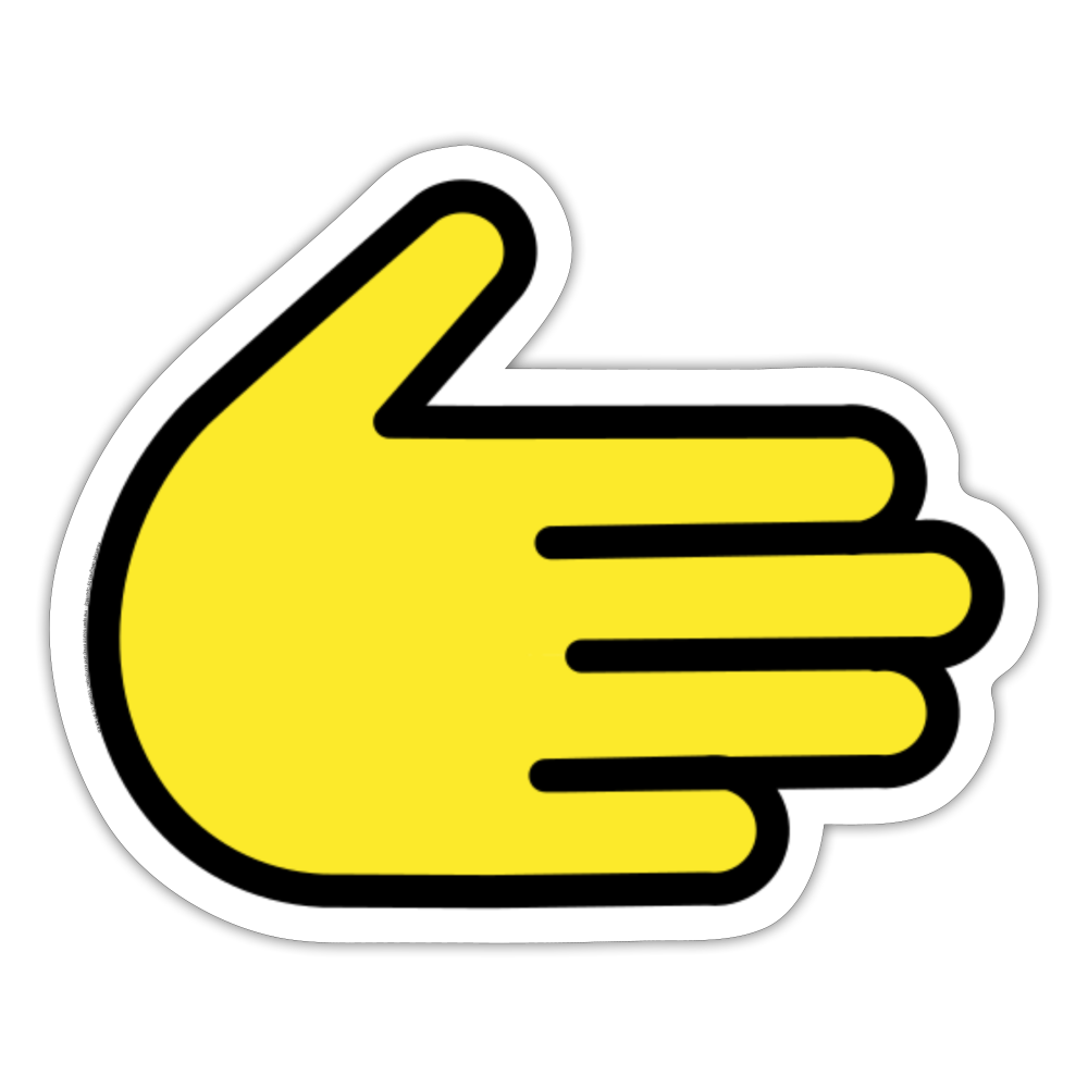 Rightwards Hand Moji Sticker - Emoji.Express - white matte