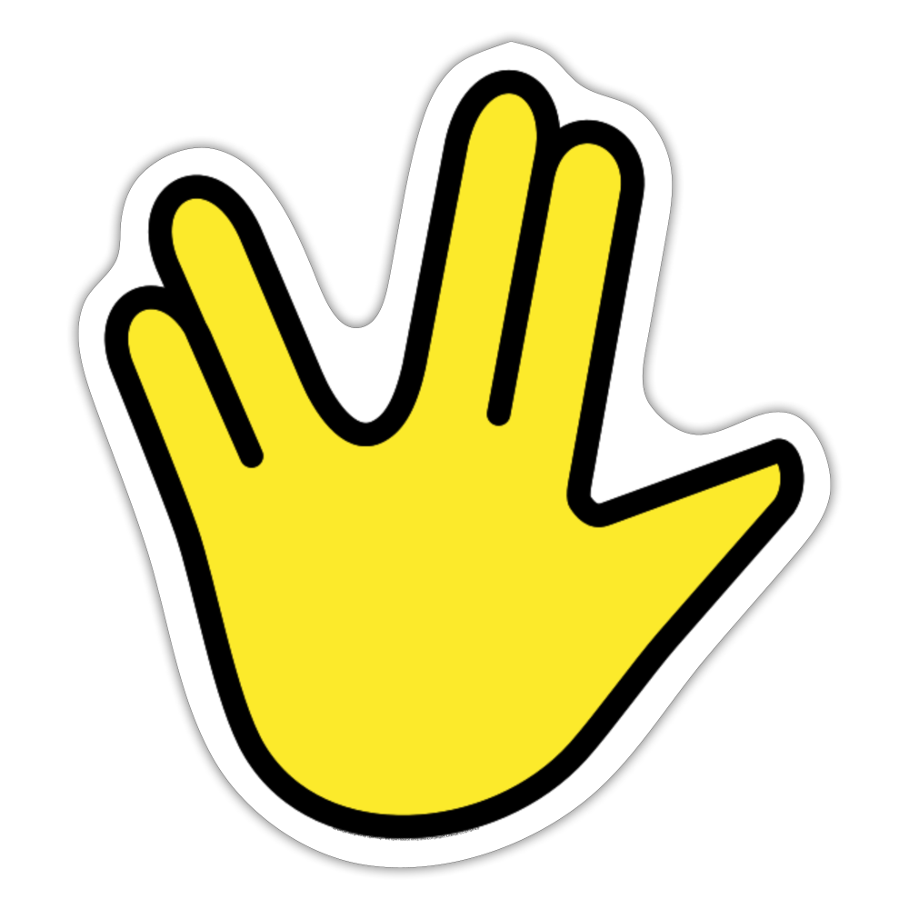Vulcan Salute Moji Sticker - Emoji.Express - white matte