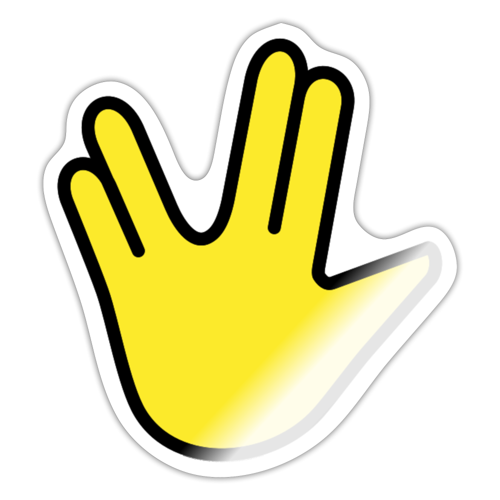 Vulcan Salute Moji Sticker - Emoji.Express - white glossy