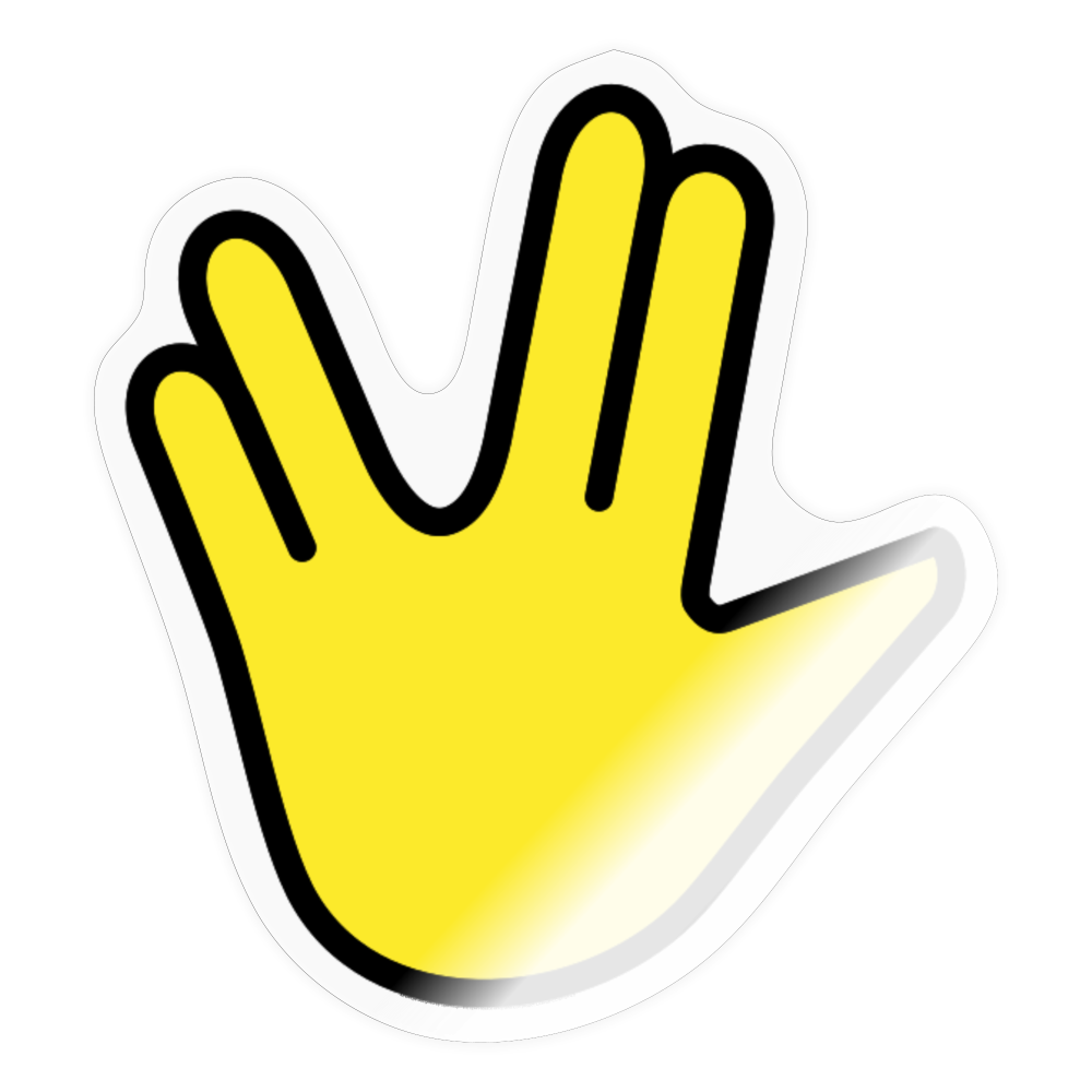 Vulcan Salute Moji Sticker - Emoji.Express - transparent glossy