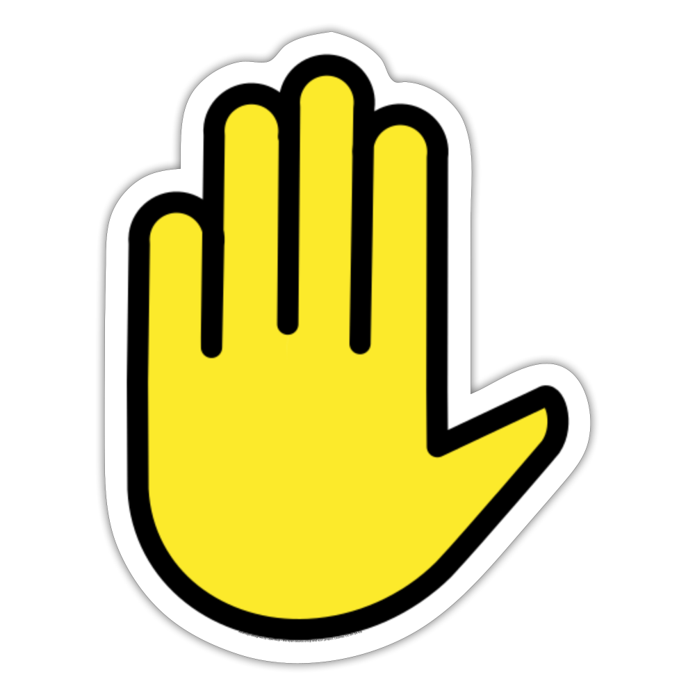 Raised Hand Moji Sticker - Emoji.Express - white matte