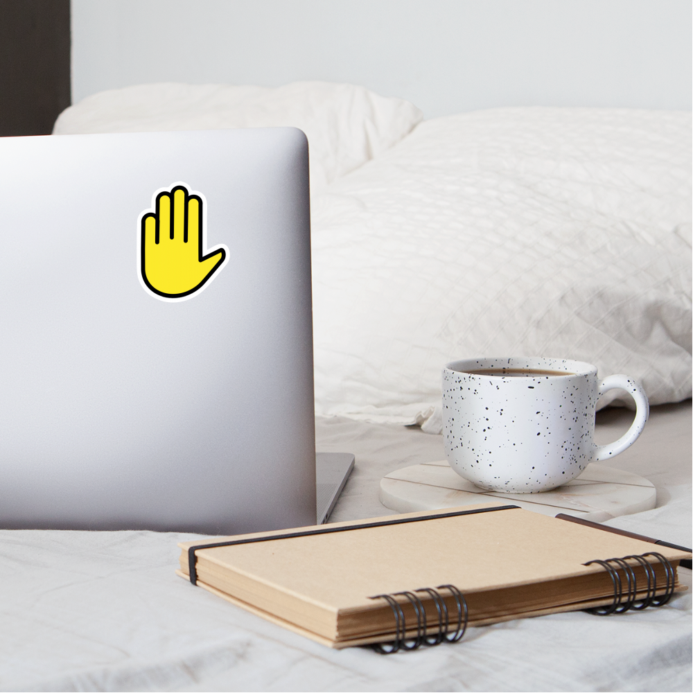 Raised Hand Moji Sticker - Emoji.Express - white matte