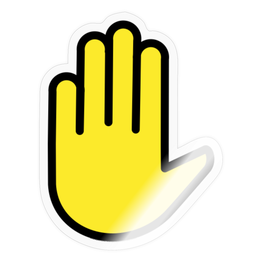 Raised Hand Moji Sticker - Emoji.Express - transparent glossy