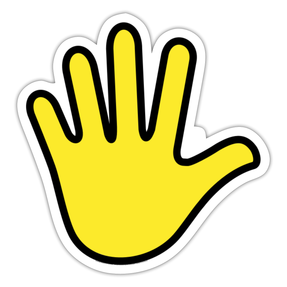 Hand with Fingers Splayed Moji Sticker - Emoji.Express - white matte