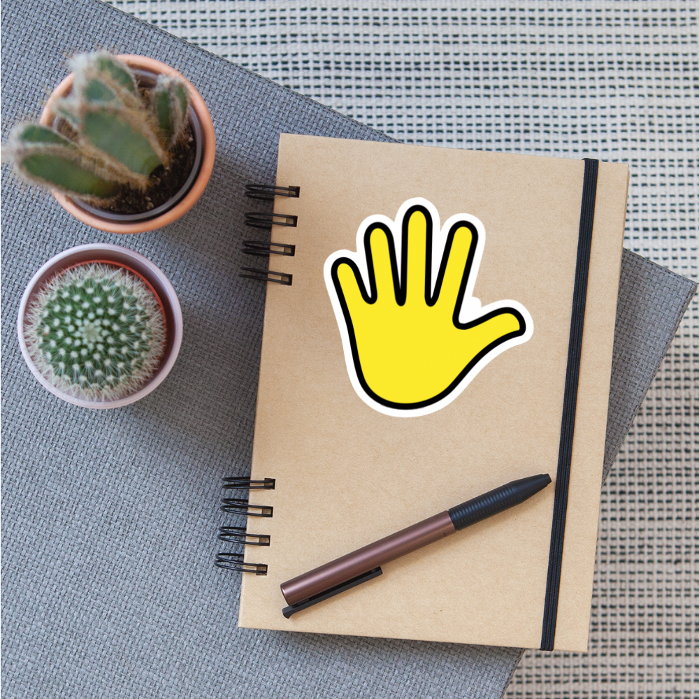 Hand with Fingers Splayed Moji Sticker - Emoji.Express - white matte