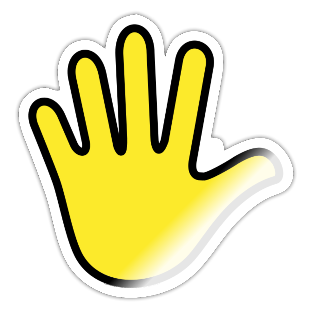 Hand with Fingers Splayed Moji Sticker - Emoji.Express - white glossy