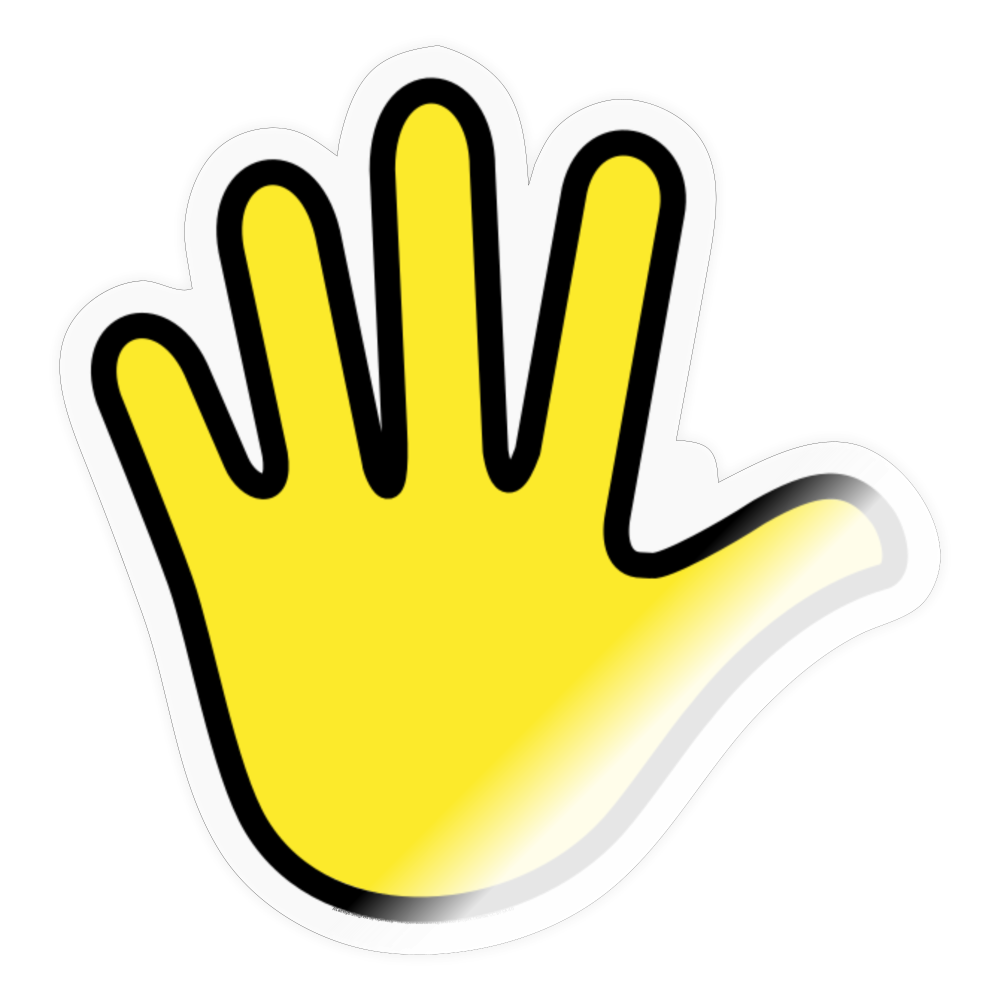 Hand with Fingers Splayed Moji Sticker - Emoji.Express - transparent glossy