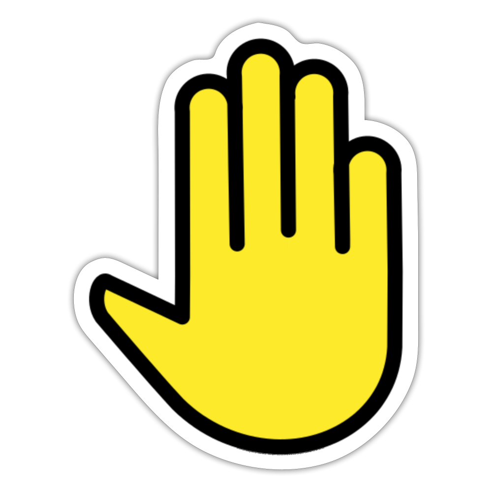 Raised Back of Hand Moji Sticker - Emoji.Express - white matte