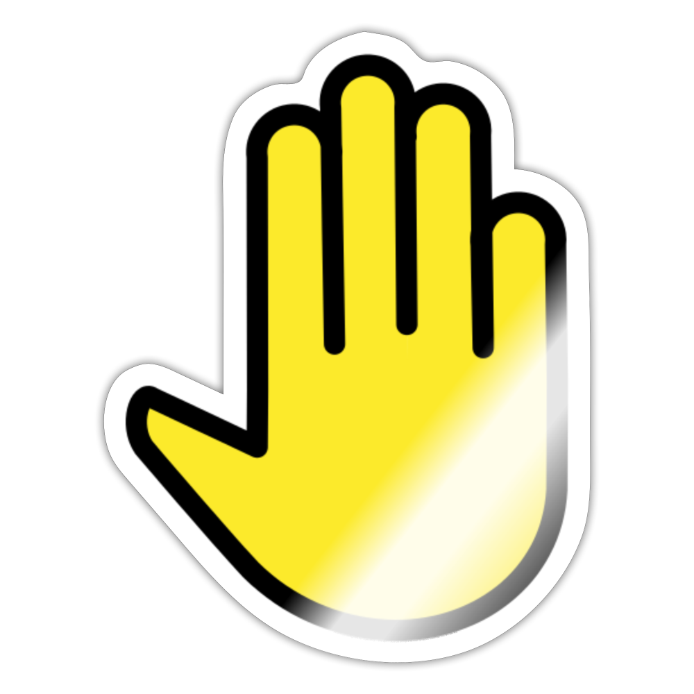 Raised Back of Hand Moji Sticker - Emoji.Express - white glossy