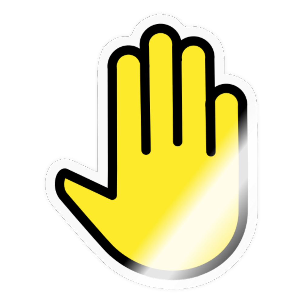 Raised Back of Hand Moji Sticker - Emoji.Express - transparent glossy
