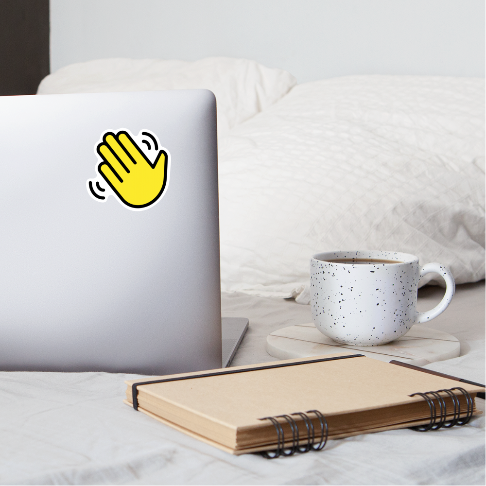 Waving Hand Moji Sticker - Emoji.Express - white matte