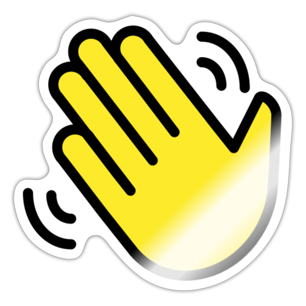 Waving Hand Moji Sticker - Emoji.Express - white glossy