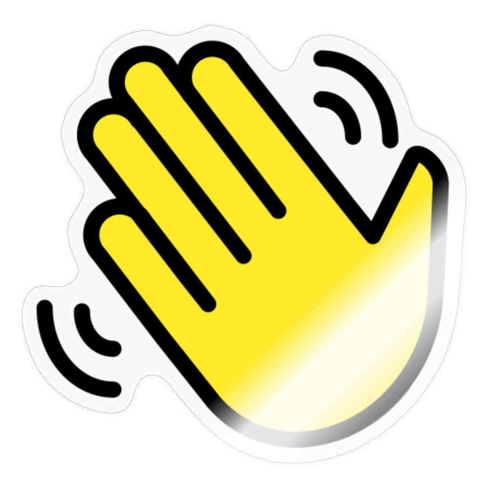 Waving Hand Moji Sticker - Emoji.Express - transparent glossy