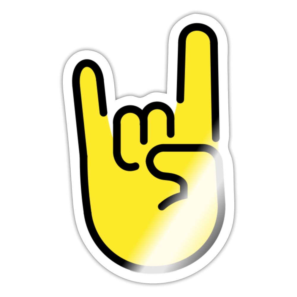 Sign of the Horns Moji Sticker - Emoji.Express - white glossy