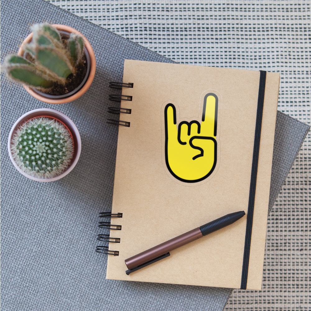 Sign of the Horns Moji Sticker - Emoji.Express - transparent glossy