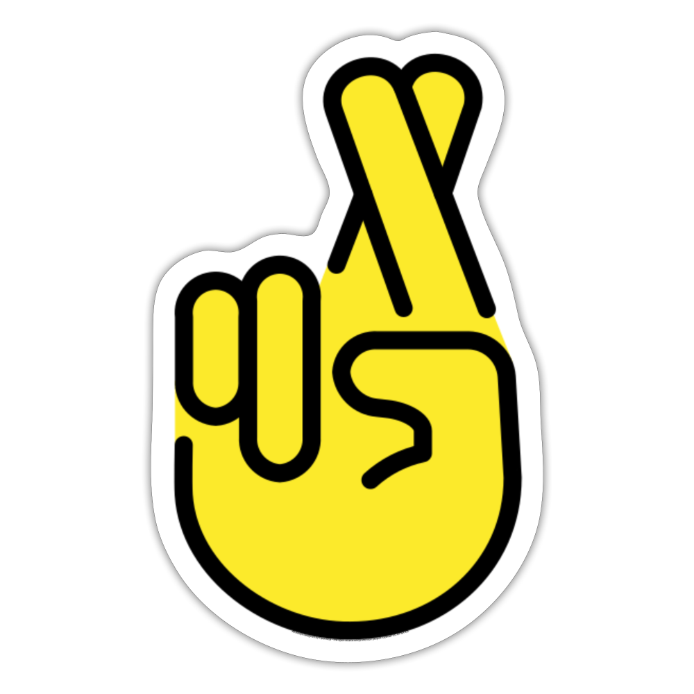 Crossed Fingers Moji Sticker - Emoji.Express - white matte