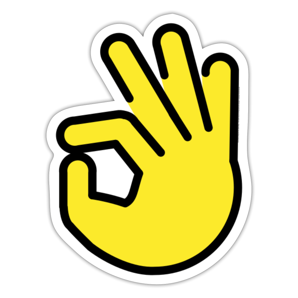 OK Hand Moji Sticker - Emoji.Express - white matte