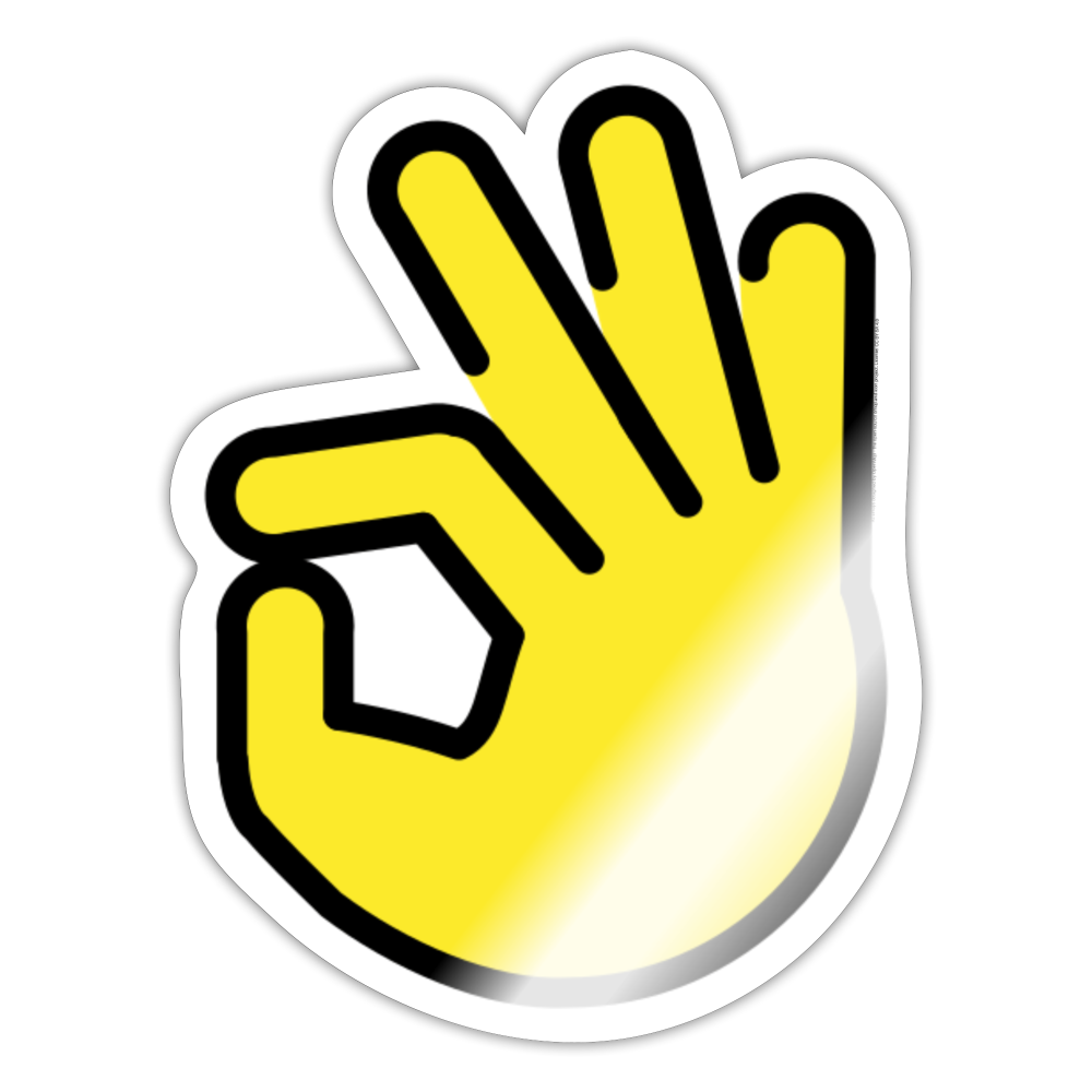 OK Hand Moji Sticker - Emoji.Express - white glossy