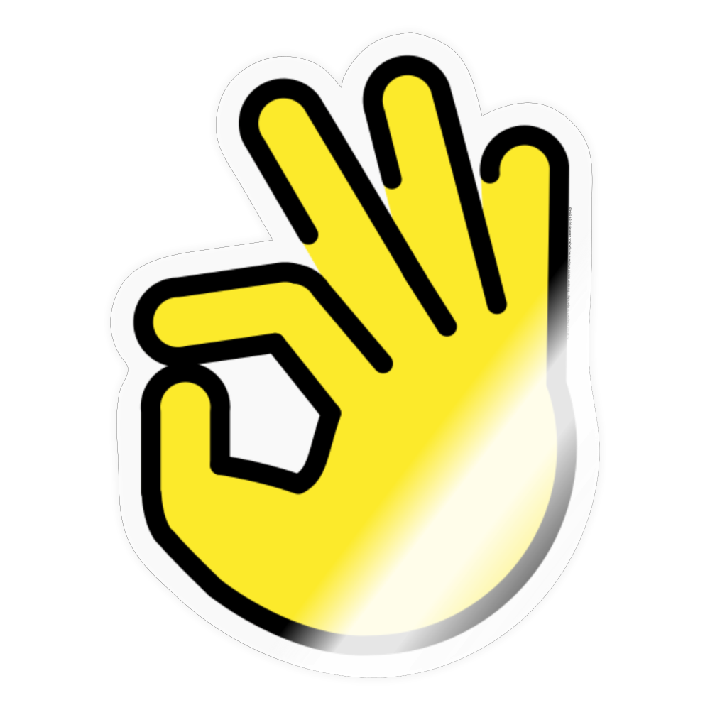 OK Hand Moji Sticker - Emoji.Express - transparent glossy