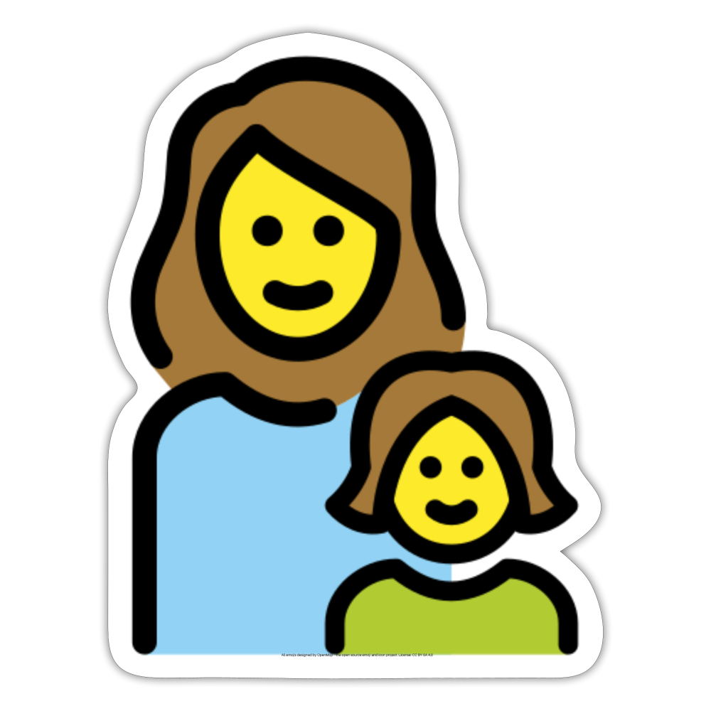 Family: Woman, Girl Moji Sticker - Emoji.Express - white matte