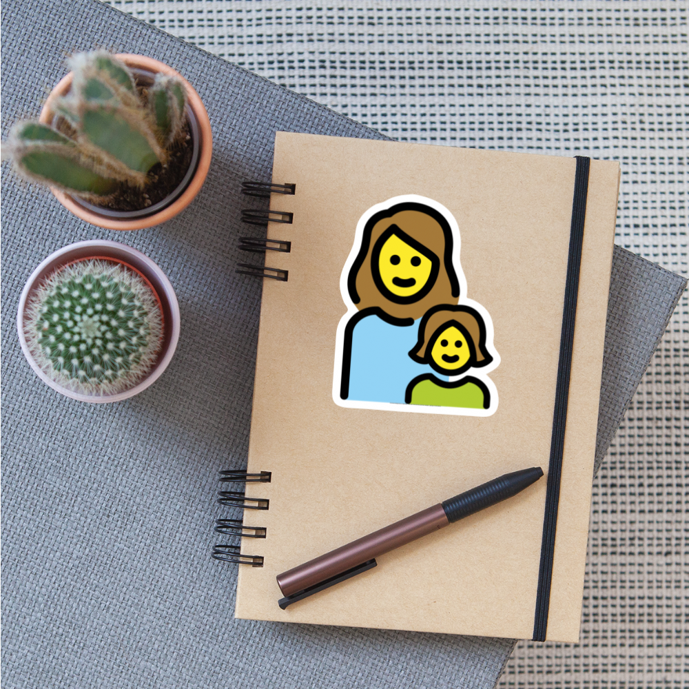 Family: Woman, Girl Moji Sticker - Emoji.Express - white matte