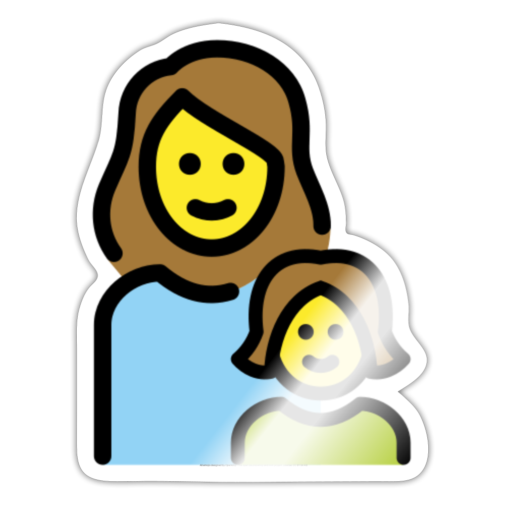 Family: Woman, Girl Moji Sticker - Emoji.Express - white glossy