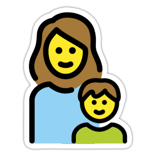 Family: Woman, Boy Moji Sticker - Emoji.Express - white matte