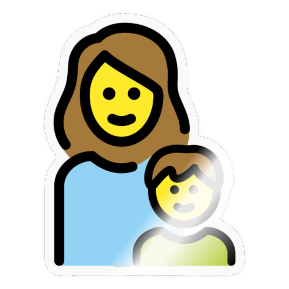 Family: Woman, Boy Moji Sticker - Emoji.Express - transparent glossy