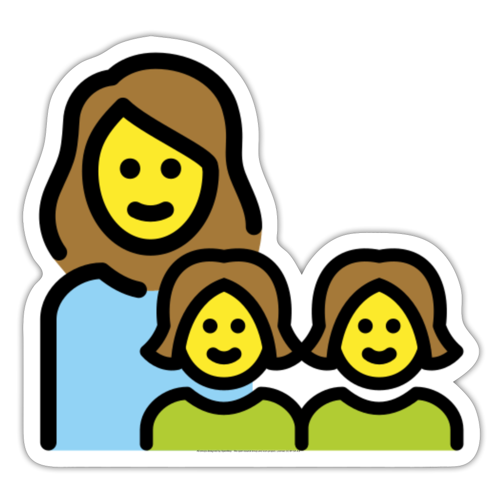 Family: Woman, Girl, Girl Moji Sticker - Emoji.Express - white matte