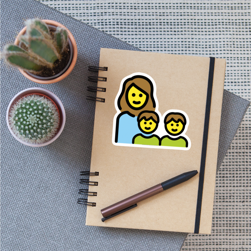 Family: Woman, Boy. Boy Moji Sticker - Emoji.Express - white matte