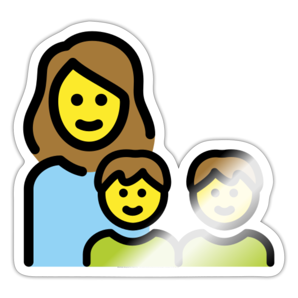 Family: Woman, Boy. Boy Moji Sticker - Emoji.Express - white glossy