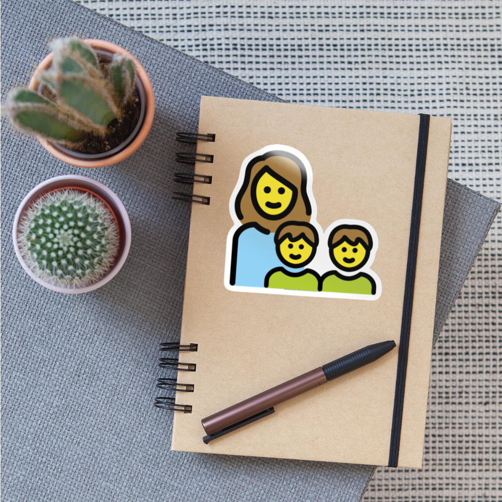 Family: Woman, Boy. Boy Moji Sticker - Emoji.Express - white glossy