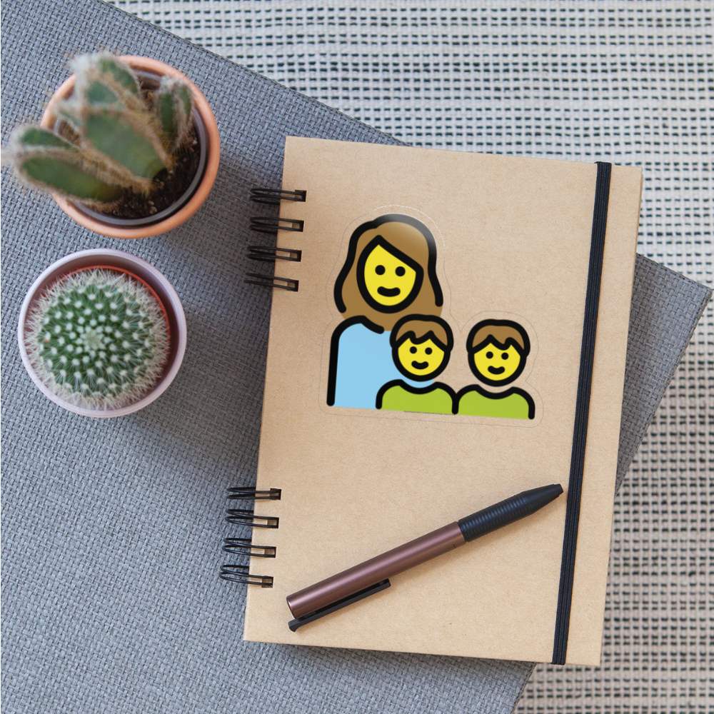 Family: Woman, Boy. Boy Moji Sticker - Emoji.Express - transparent glossy