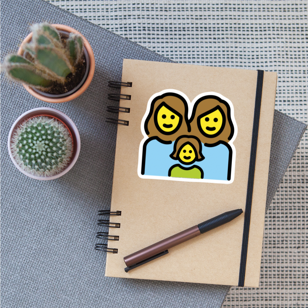 Family: Woman, Woman, Girl Moji Sticker - Emoji.Express - white matte