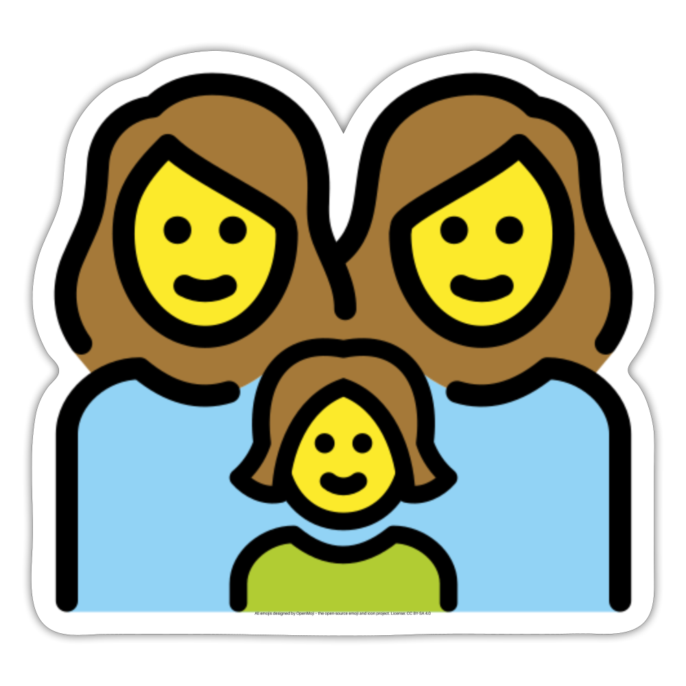 Family: Woman, Woman, Girl Moji Sticker - Emoji.Express - white matte