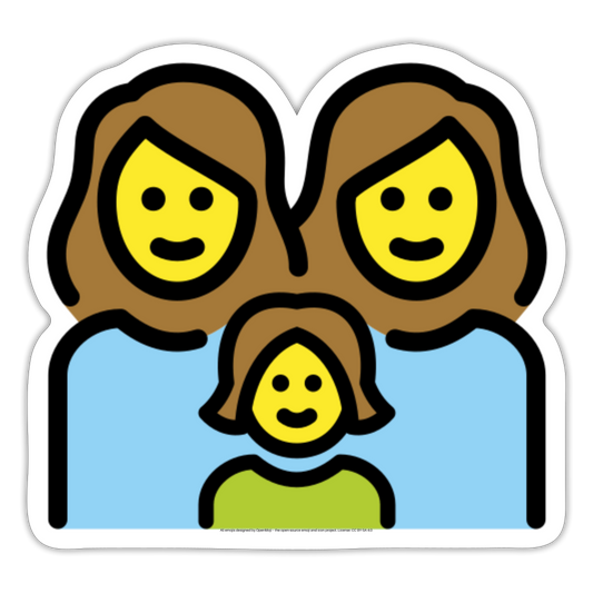 Family: Woman, Woman, Girl Moji Sticker - Emoji.Express - white matte