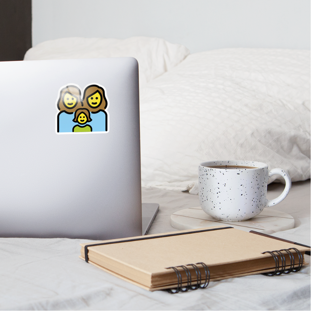 Family: Woman, Woman, Girl Moji Sticker - Emoji.Express - white glossy