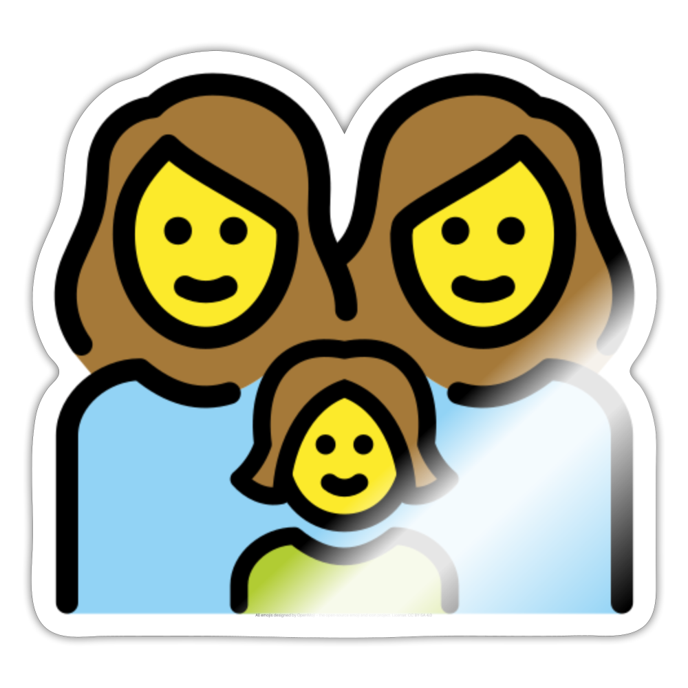 Family: Woman, Woman, Girl Moji Sticker - Emoji.Express - white glossy