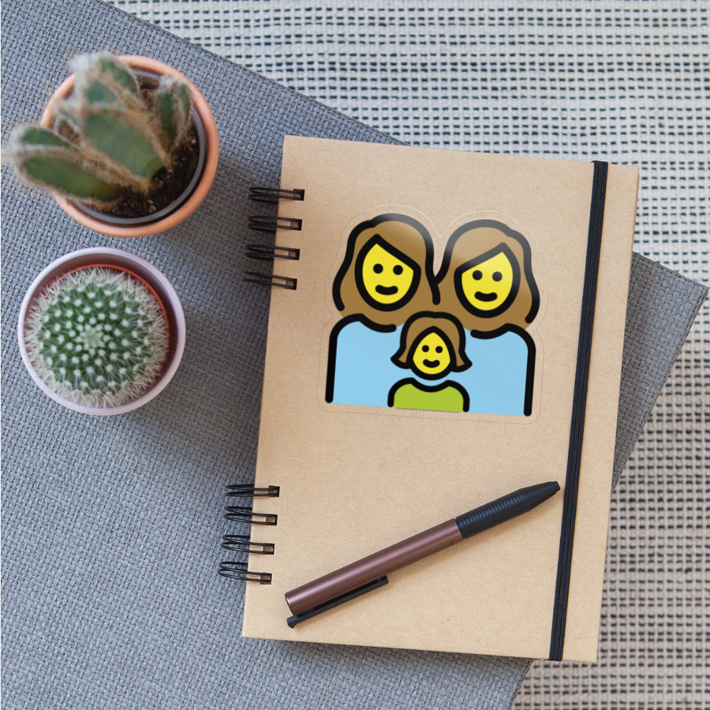 Family: Woman, Woman, Girl Moji Sticker - Emoji.Express - transparent glossy