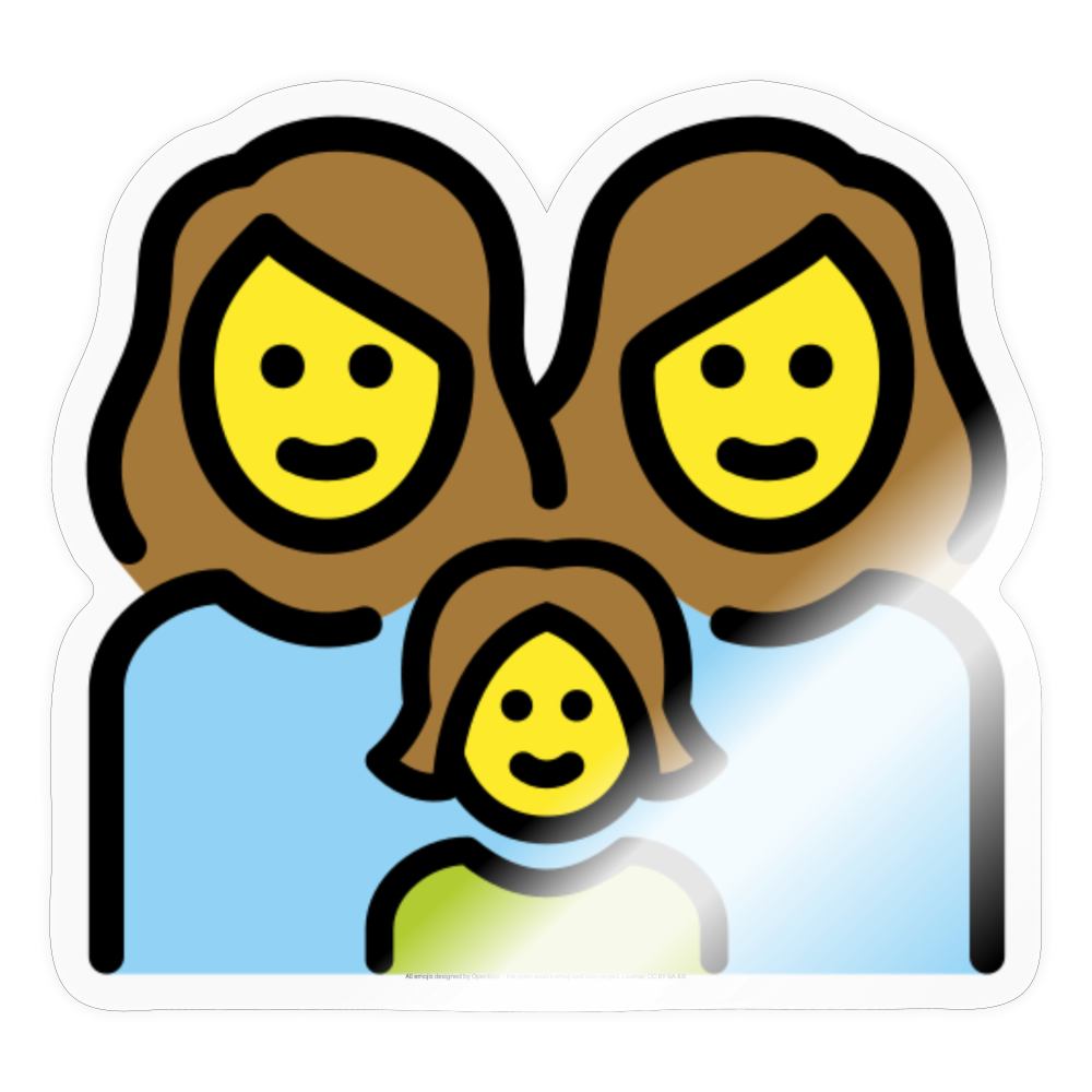 Family: Woman, Woman, Girl Moji Sticker - Emoji.Express - transparent glossy