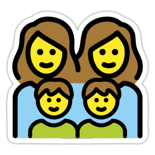 Family: Woman, Woman, Boy, Boy Moji Sticker - Emoji.Express - white matte