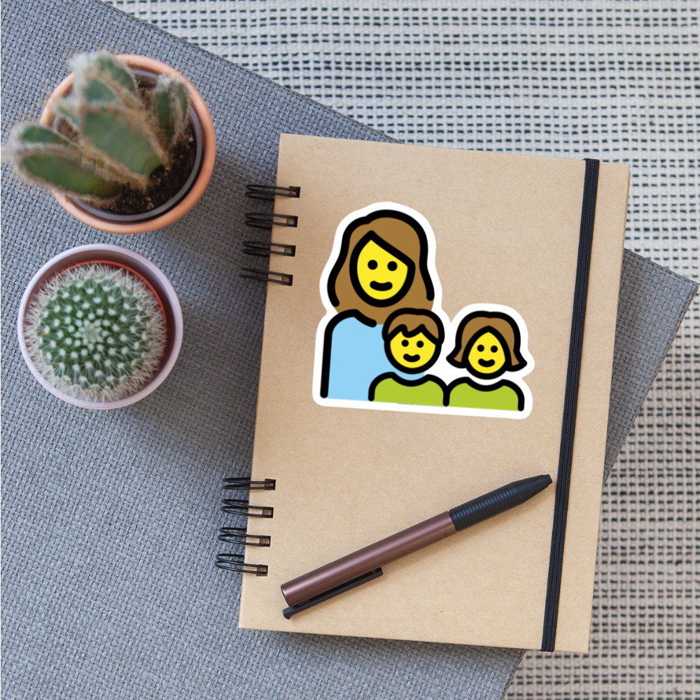 Family: Woman, Girl, Boy Moji Sticker - Emoji.Express - white matte