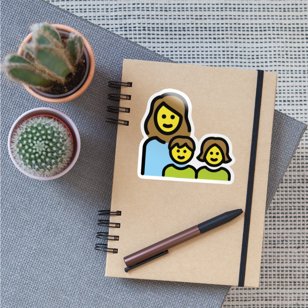 Family: Woman, Girl, Boy Moji Sticker - Emoji.Express - white glossy