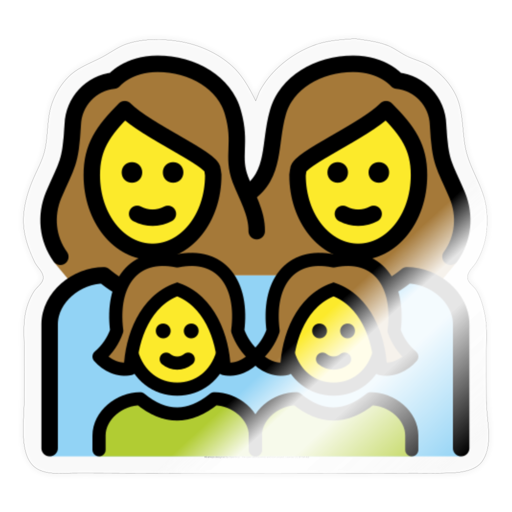 Family: Woman, Woman, Girl, Girl Moji Sticker - Emoji.Express - transparent glossy