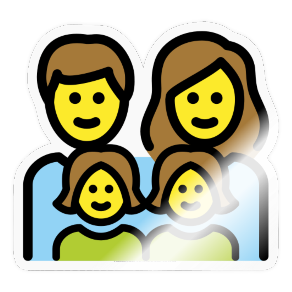 Family: Man, Woman, Girl, Girl Moji Sticker - Emoji.Express - transparent glossy