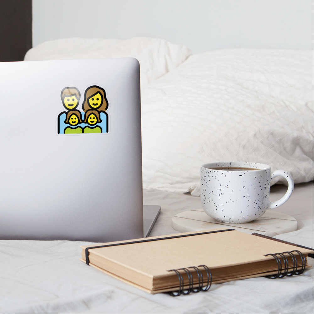 Family: Man, Woman, Girl, Girl Moji Sticker - Emoji.Express - transparent glossy